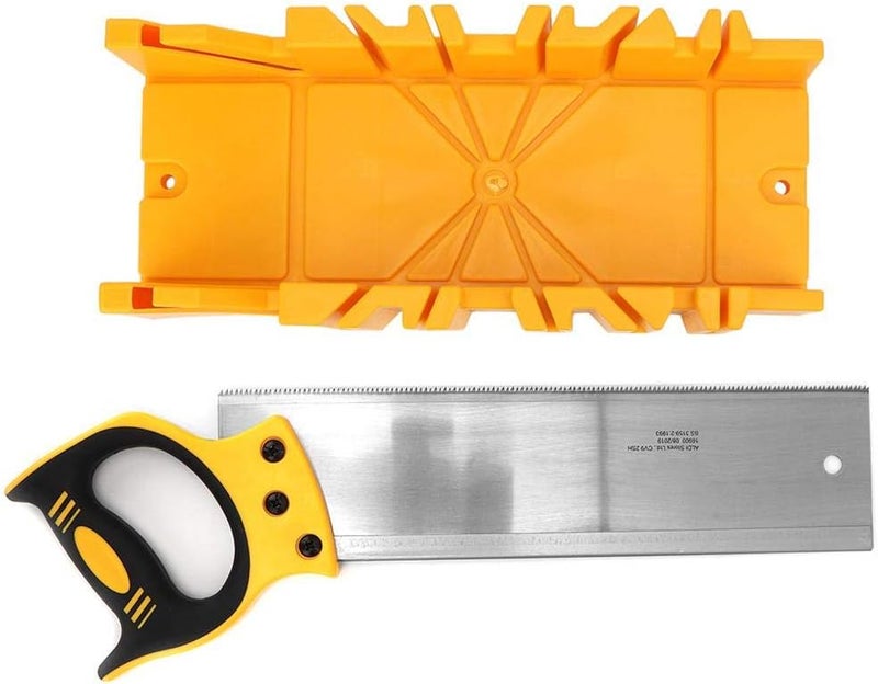 klarako Mitre Box and Saw Set, 12 inch ABS Plastic Multiple Angle Clamping Mitre Box with 14 inch Back Saw for Woodworking - Image 1