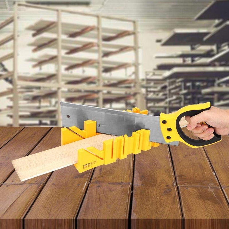 klarako Mitre Box and Saw Set, 12 inch ABS Plastic Multiple Angle Clamping Mitre Box with 14 inch Back Saw for Woodworking - Image 4