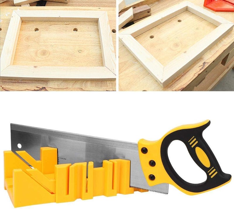 klarako Mitre Box and Saw Set, 12 inch ABS Plastic Multiple Angle Clamping Mitre Box with 14 inch Back Saw for Woodworking - Image 5