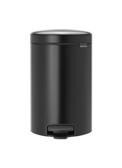 Newicon Odour-Proof Design Non-Slip Pedal Bin Matt Black 12 L