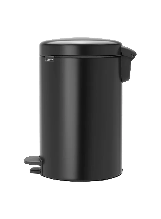 brabantia Newicon Odour-Proof Design Non-Slip Pedal Bin Matt Black 12 L