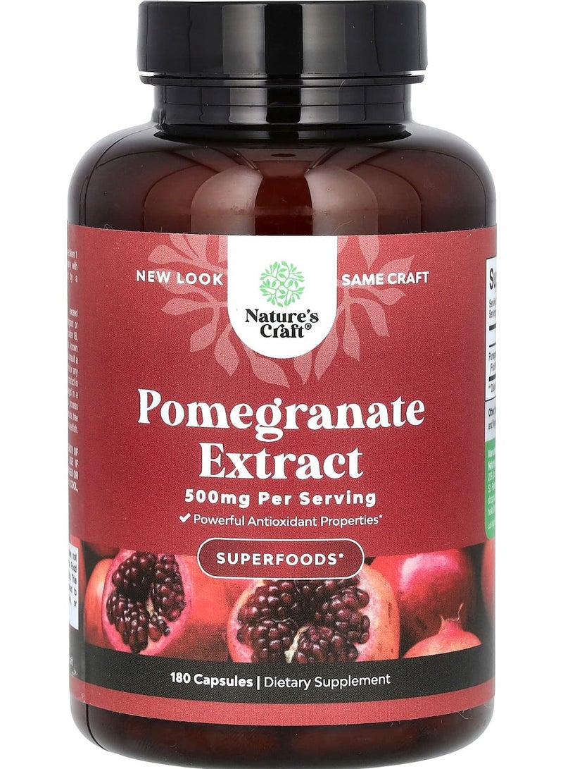 Nature's Craft Pomegranate Extract , 500 mg , 180 Capsules