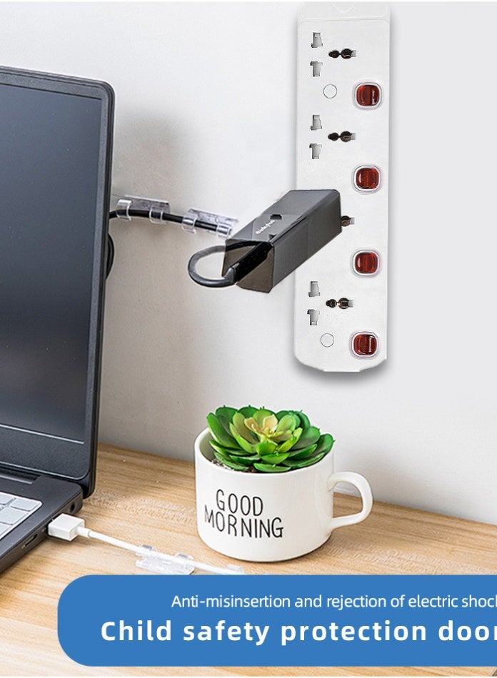 MODI 5-Way Universal Power Extension Cord with Individual Switches – Surge Protection, Wall Mounted, Safety Shutters, Portable Power Adapter - 3 M - Image 4