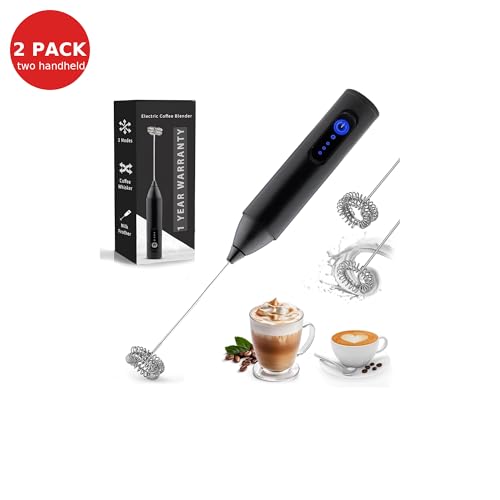 Bonsenkitchen Rechargeable Milk Frother & Coffee Whisker with Dual Spring Tech |Coffee Frother Electric Blender Mixer |Hand Blender |Coffee Maker and Beater Electric (Black 2) - Image 5