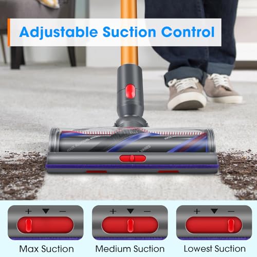 FUNTECK High Torque Drive Clean Head for Dyson V11 V15 V10 V8 V7 Vacuum Cleaners, Anti-Tangle Brush, Adjustable Suction, Ideal for Cleaning Carpets and Hard Floors - Image 4