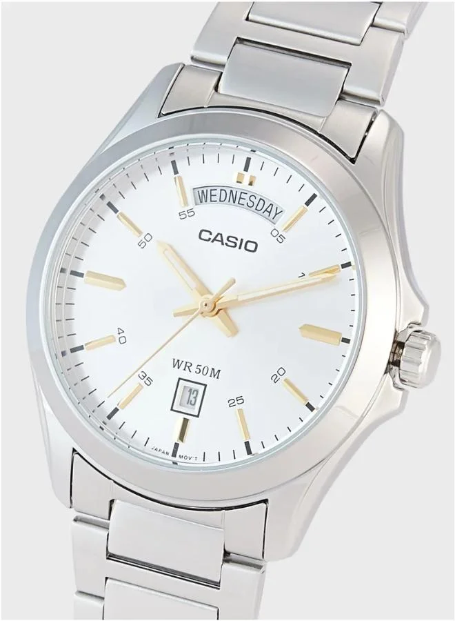 CASIO Men's Stainless Steel Analog Watch MTP-1370D-7A2VDF - 39.8 mm