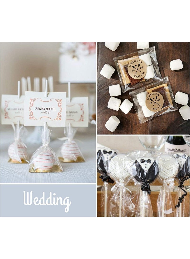 MARKQ [130 Piece] 9 x 13 inches Clear Treat Bags - Plastic Cellophane Flat Bags for Food Storage, Desserts, Valentine Chocolates Sweets - Image 3