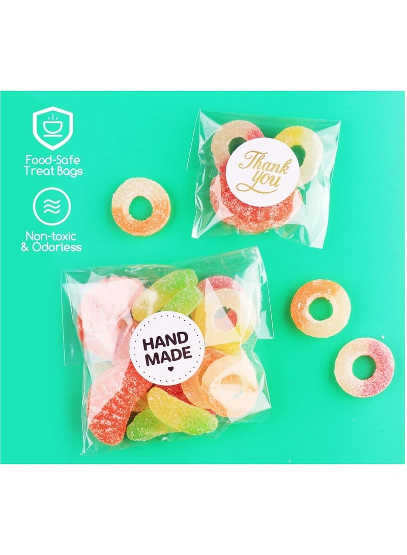 MARKQ [130 Piece] 9 x 13 inches Clear Treat Bags - Plastic Cellophane Flat Bags for Food Storage, Desserts, Valentine Chocolates Sweets - Image 5