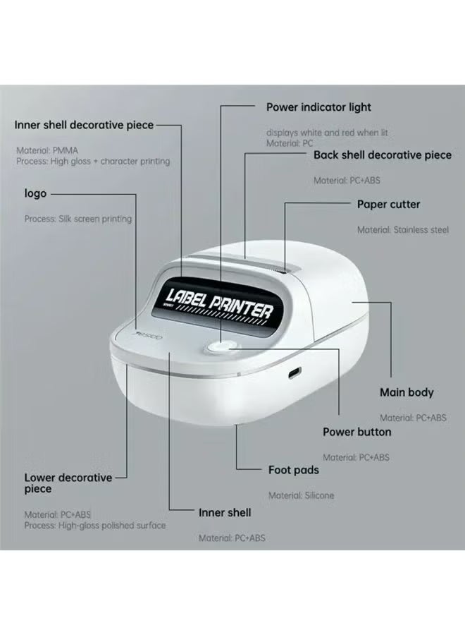 Yesido IDO SP10 High-Speed Thermal Label Printer 203 DPI, Bluetooth & USB Connectivity - Image 5