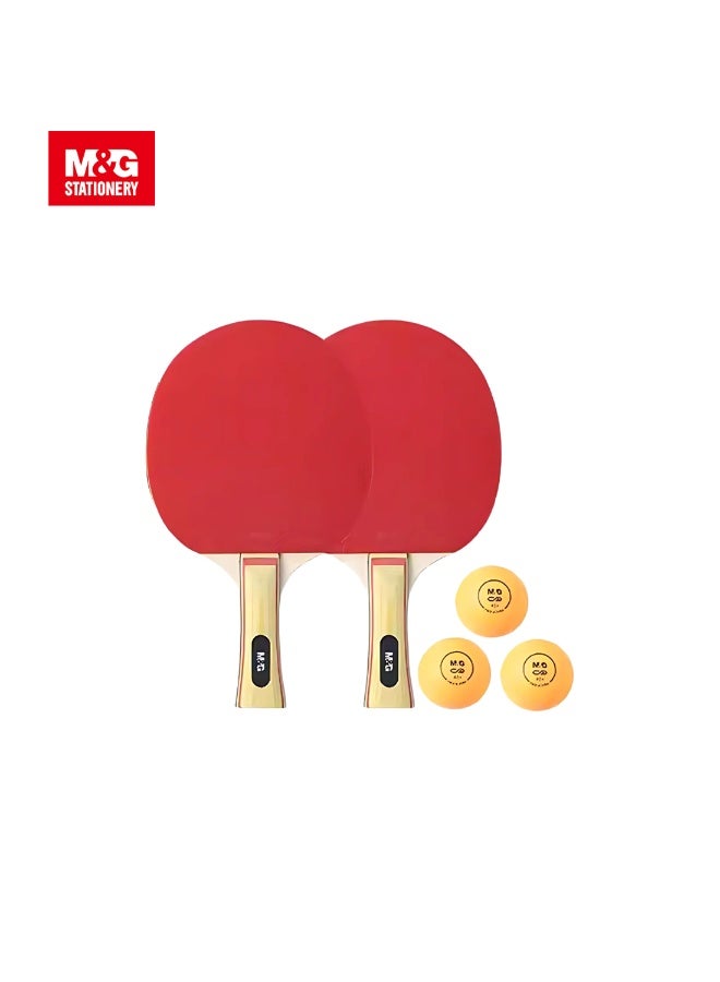 M&G Chenguang Table Tennis Racket Set with Carry Case – 2 Paddles, 3 Balls, Portable Ping Pong Set for Indoor & Outdoor Play - No:AST09316 - Image 3