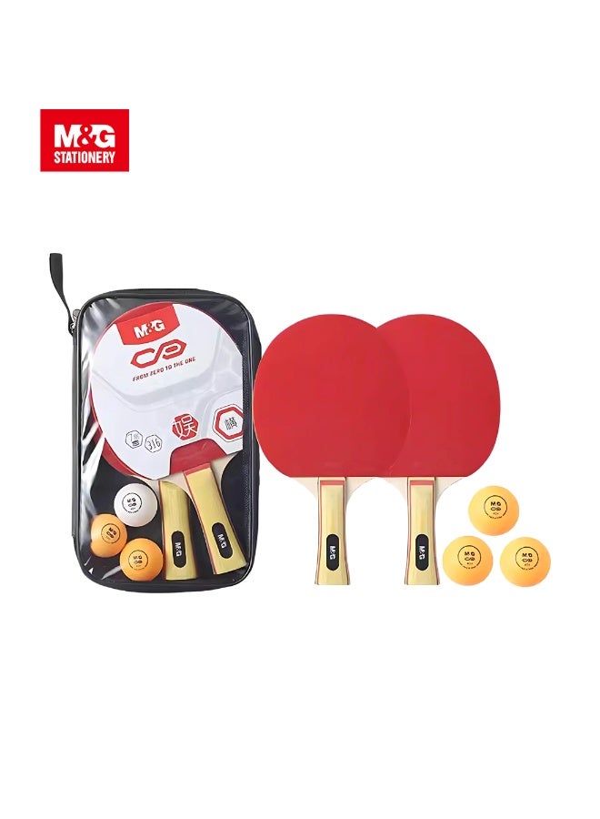 M&G Chenguang Table Tennis Racket Set with Carry Case – 2 Paddles, 3 Balls, Portable Ping Pong Set for Indoor & Outdoor Play - No:AST09316 - Image 1
