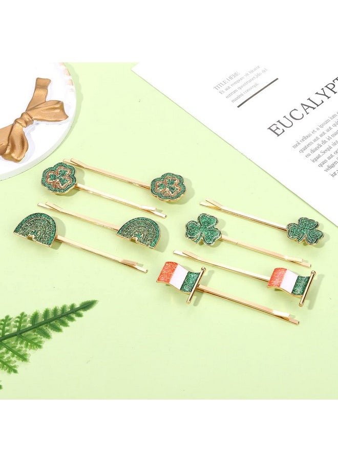 YAHPERN 8/12Pcs St.Patrick'S Day Hair Clips For Women Glitter Shamrock Hat Lucky Leaf Hairpins St.Patrick'S Day Hair Accessories Irish Holiday Party Favors  - Image 2