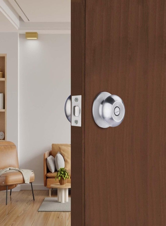 LUCRE High Security Stainless Steel 202 Cylindrical Lock Lockset Tubular Door Knob with 4 Keys Backset 60MM Pack of 1 - Image 4