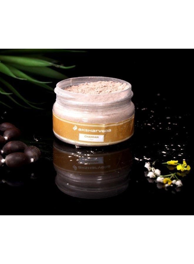 Aksharveda Safed Chandan Powder | White Sandalwood Powder for Tilak, Pooja & Religious Rituals - Image 1