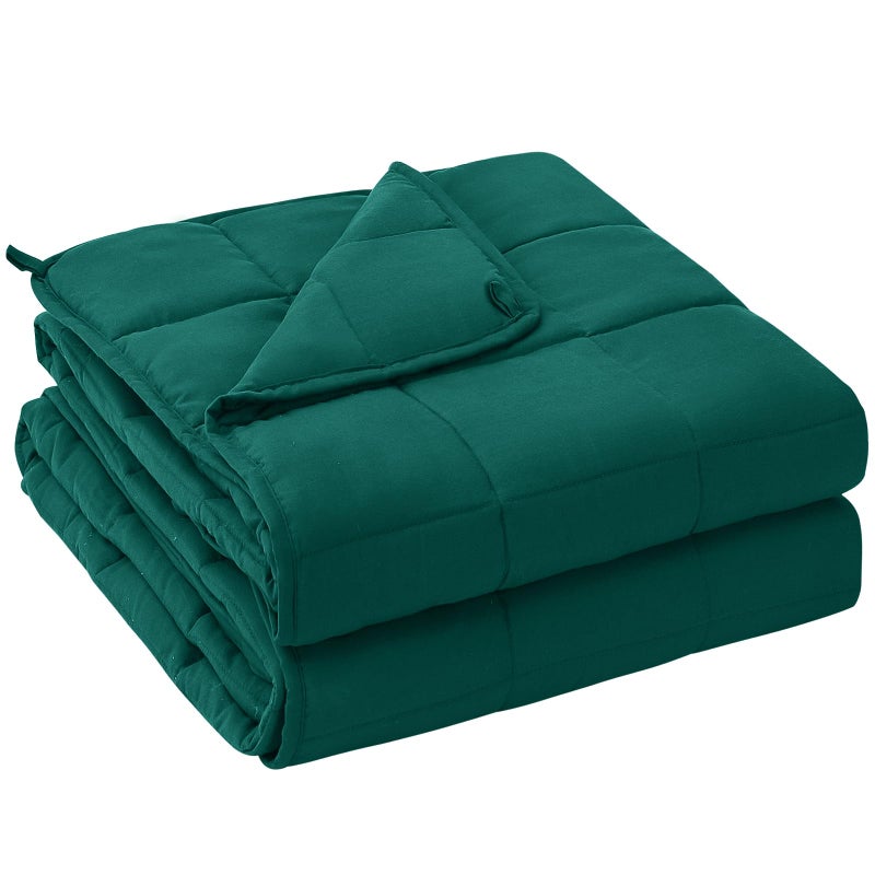 yescool Weighted Blanket for Adults 20 lbs 60 x 80 Dark Green Cooling Heavy Blanket for Sleeping Perfect for 190210 lbs Queen Size Breathable Blanket with Premium Glass Bead Machine Washable