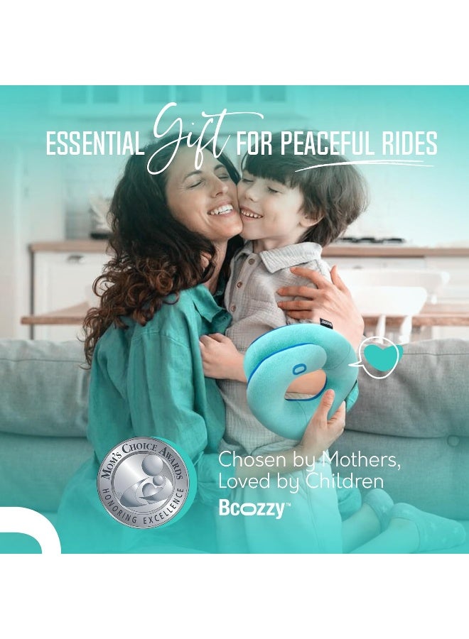 BCOZZY Kids Travel Neck Pillow 37 YO Patented Soft Toddler Pillow for Head Chin Support in Car Seat Airplane and Road Trip Sleeping Adjustable Size Fully Washable Carry Bag Small Gray - Image 2
