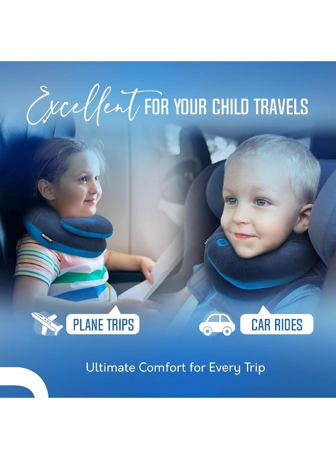 BCOZZY Kids Travel Neck Pillow 37 YO Patented Soft Toddler Pillow for Head Chin Support in Car Seat Airplane and Road Trip Sleeping Adjustable Size Fully Washable Carry Bag Small Gray - Image 3