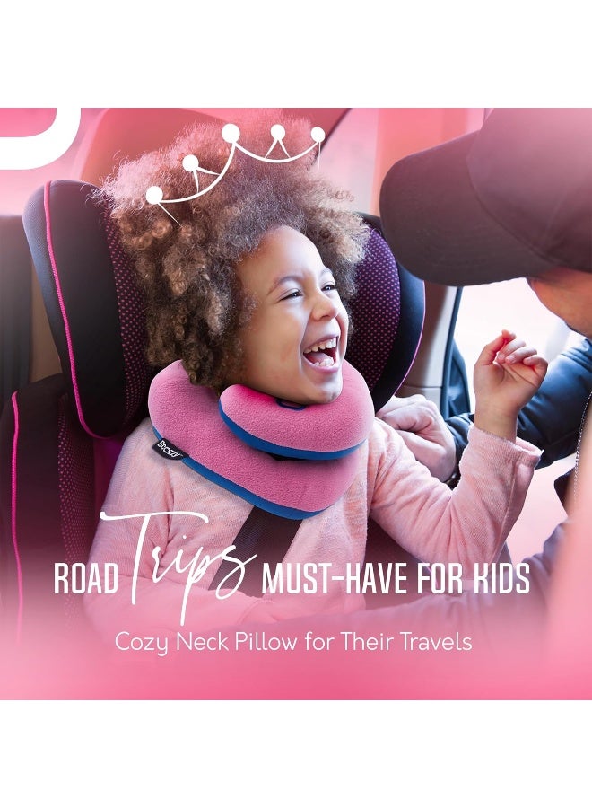 BCOZZY Kids Travel Neck Pillow 37 YO Patented Soft Toddler Pillow for Head Chin Support in Car Seat Airplane and Road Trip Sleeping Adjustable Size Fully Washable Carry Bag Small Gray - Image 1