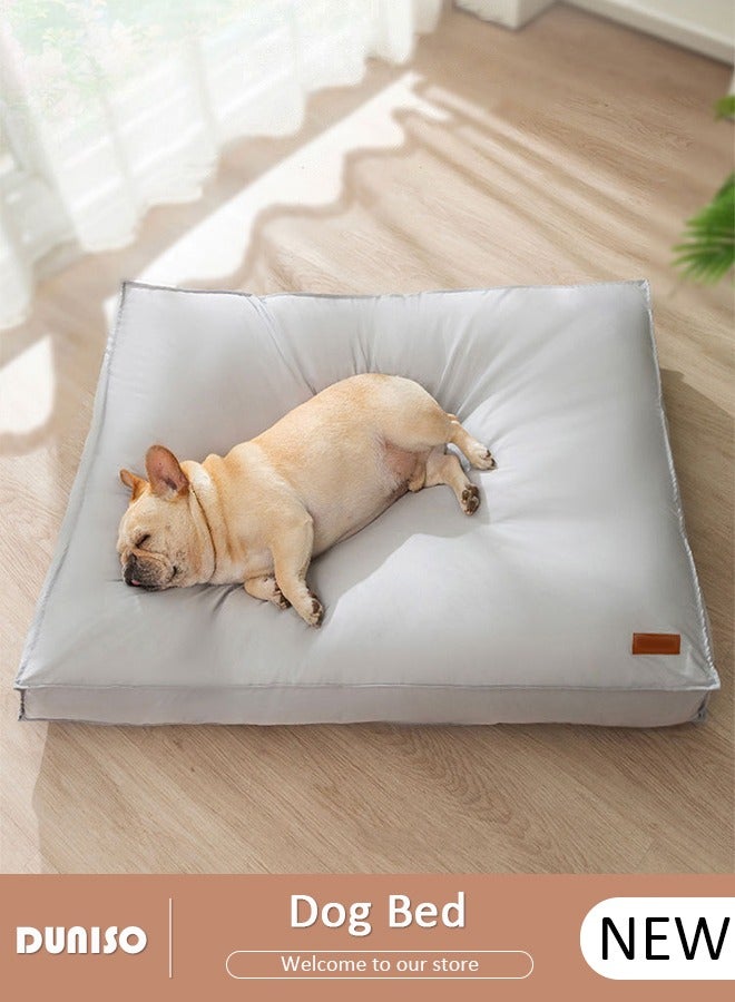 DUNISO Homes for Pets Dog Bed ,Dog Beds with Removable Washable Cover Anti-Slip Bottom Pet Sleeping Mattress for Small Medium Large Dogs, Waterproof Comfortable Kennel Pad for Dogs & Cats,Light Grey - Image 1
