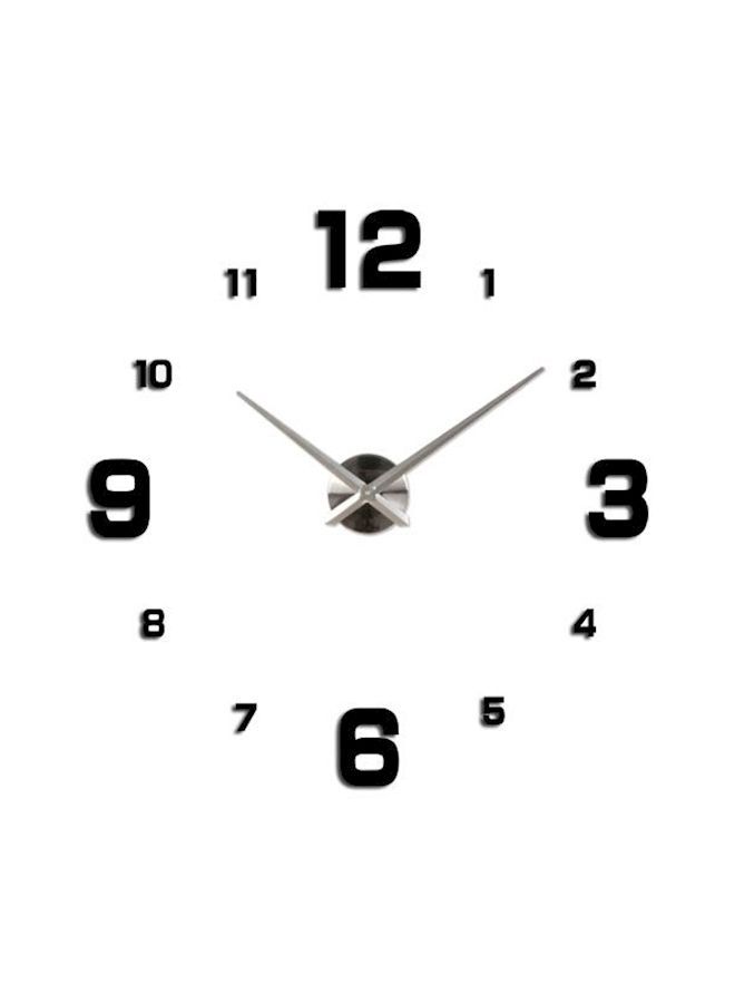 NIBEMINENT Large DIY Quartz 3D Acrylic Sticker Wall Clock Black/Silver 39.2centimeter  - Image 2