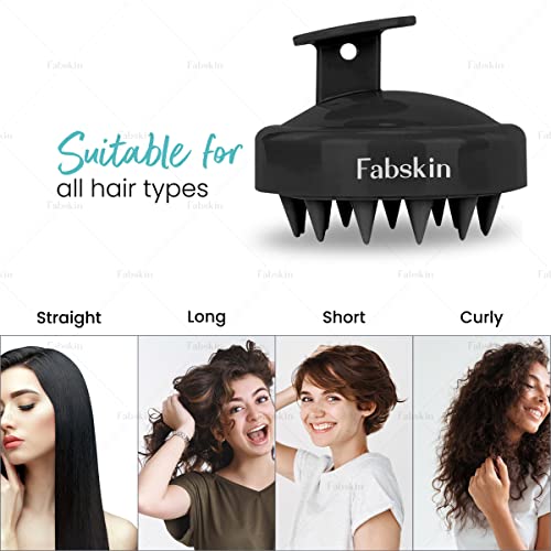 FABSKIN Loofah for Bathing & Scalp Massager Shampoo Brush Combo For Men & Women | Black - Image 4