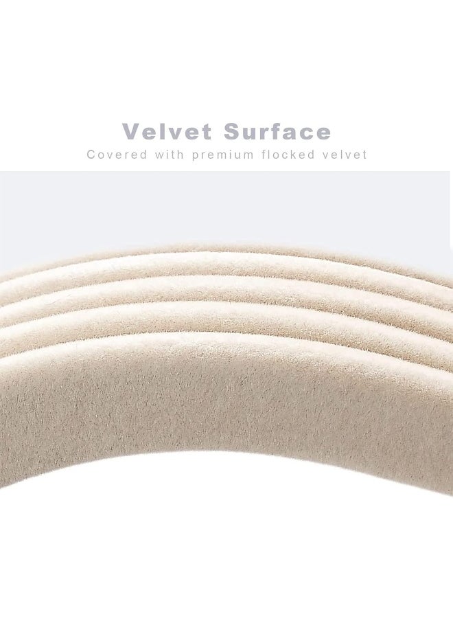 HOUSE DAY - HOUSE DAY Clothes Hangers Pack of 100 Velvet Coat Hangers Non-Slip Space Saving Hangers Adult Hangers L16.8 D1/4" (Beige), One Size - Image 1