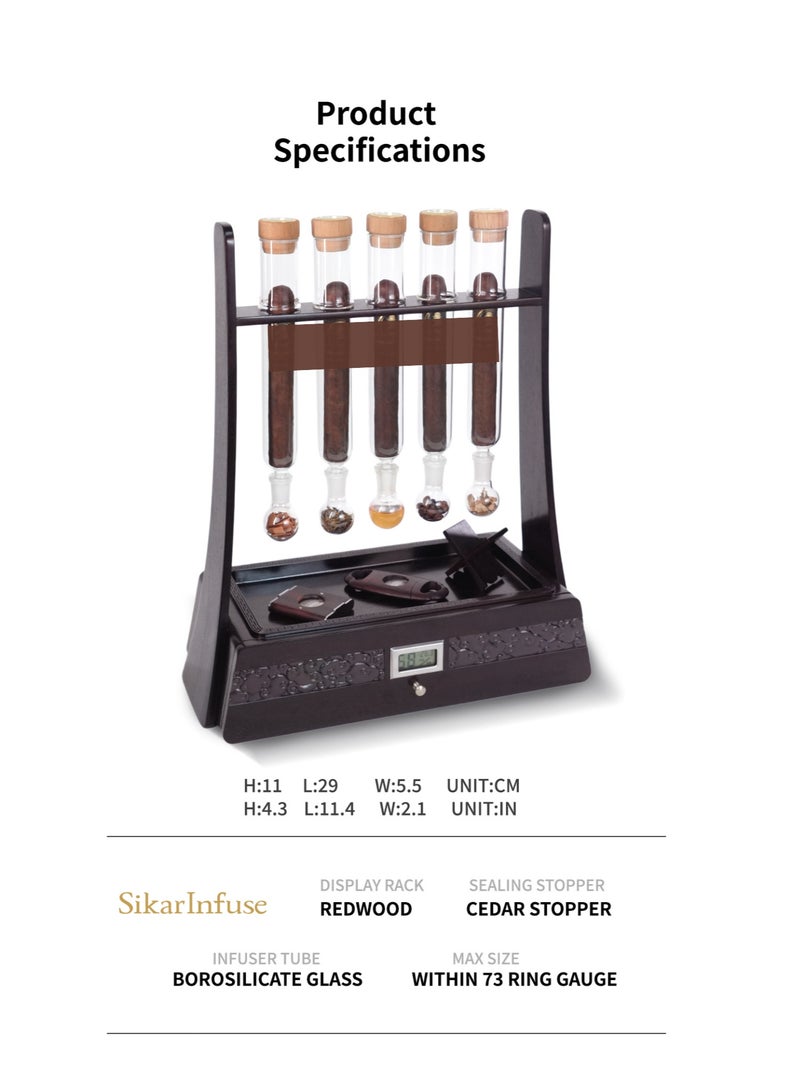SikarInfuse Vault Curvo Holder: The Handmade Curved Precision Luxury Wood Vault, Perfect Gift for Men - Image 4