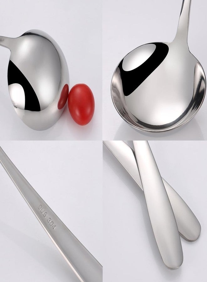 Wenkoni Small Ladle,Gravy ladle,Soup ladle,Gravy Spoon, SUS 304 Stainless Steel 8inch Round Ladles,Dishwasher Safe 4Pack silver. - Image 4