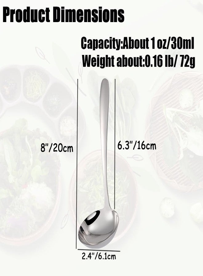 Wenkoni Small Ladle,Gravy ladle,Soup ladle,Gravy Spoon, SUS 304 Stainless Steel 8inch Round Ladles,Dishwasher Safe 4Pack silver. - Image 2