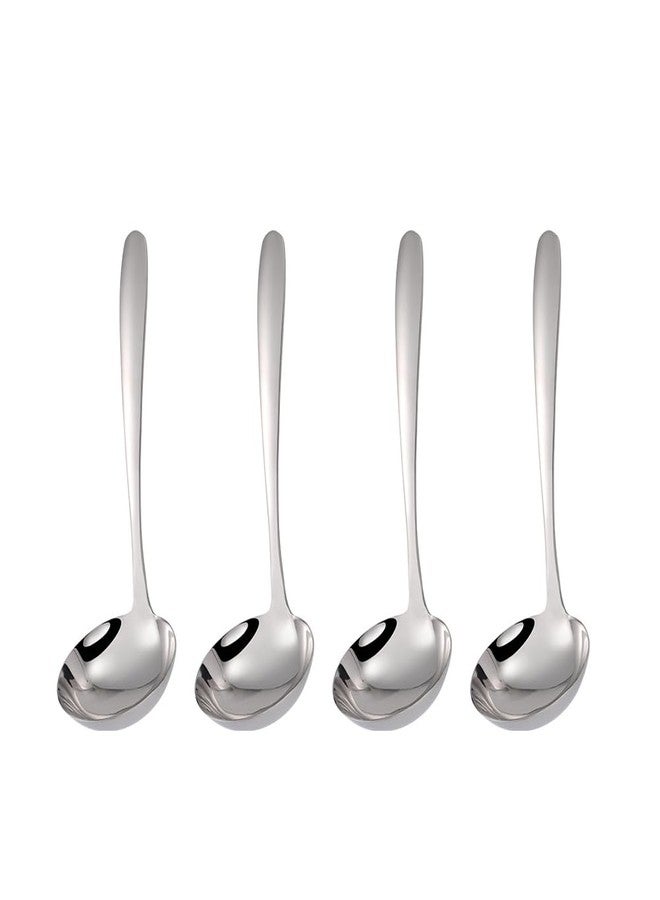 Wenkoni Small Ladle,Gravy ladle,Soup ladle,Gravy Spoon, SUS 304 Stainless Steel 8inch Round Ladles,Dishwasher Safe 4Pack silver. - Image 1