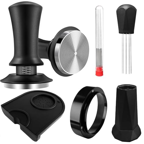 Coffee Espresso Tamper Set 51mm Espresso Tamper  WDT Tool Espresso Dosing Funnel Silicone Gel Coffee Tamper Mat Espresso Accessories