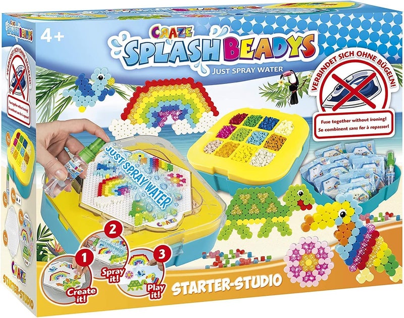 CRAZE Splash Beads Starter Studio XL Ironing Beads without Ironing Craft Set Children with Beads and Accessories Water Beads for Children Non-Toxic Many Designs 21958 - Image 1