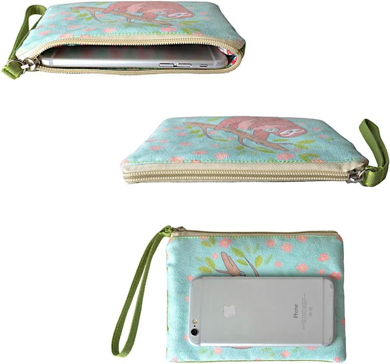 Rantanto Small Cute Cash Coin Purse, Canvas Change Purse, Kawaii Coin Pouch With Handle Christmas Gift For Women Teenager Girls (BG0002 Sloth) - Image 4