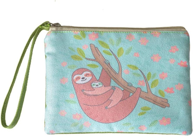 Rantanto Small Cute Cash Coin Purse, Canvas Change Purse, Kawaii Coin Pouch With Handle Christmas Gift For Women Teenager Girls (BG0002 Sloth) - Image 1