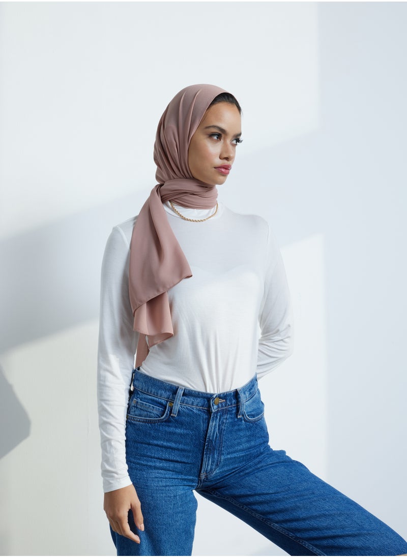 MODEST BEYOND - Luxury Mink Pink Chiffon Hijab - Image 1