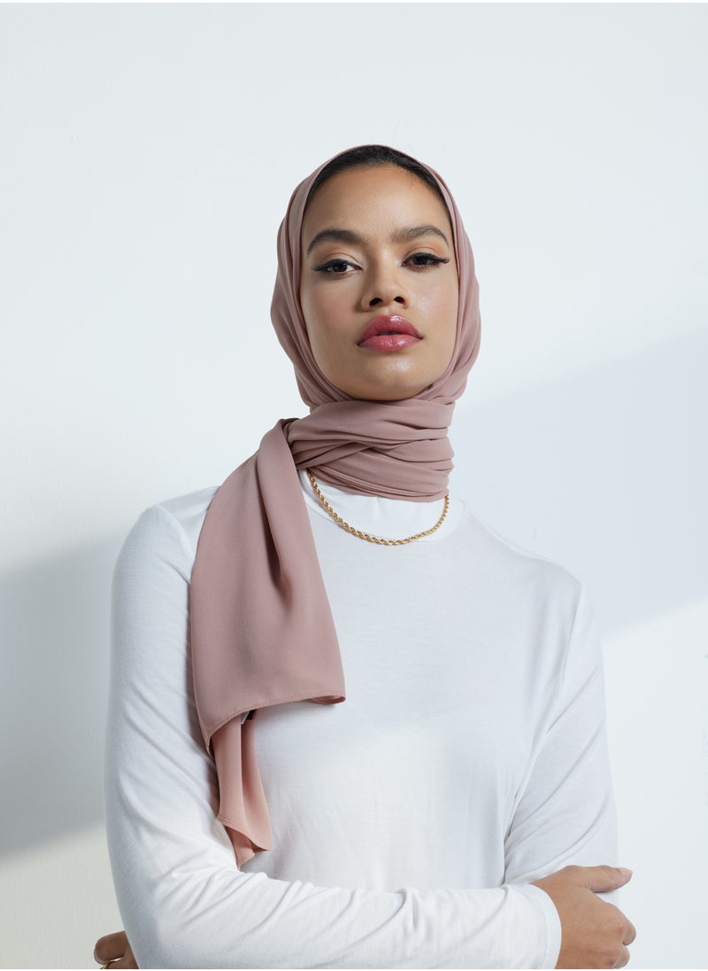MODEST BEYOND - Luxury Mink Pink Chiffon Hijab - Image 1
