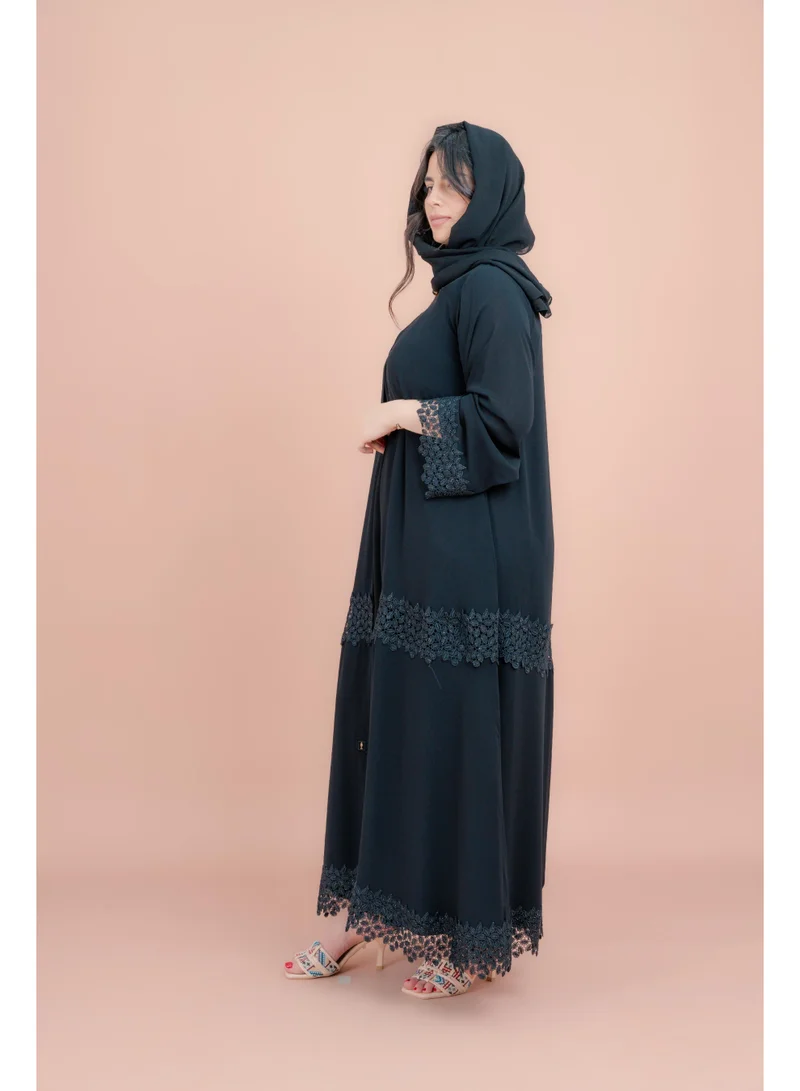 IKKXA Kulfa Detail Front Open Abaya