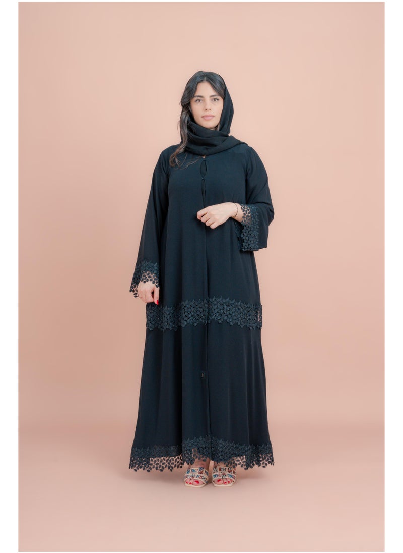 IKKXA Kulfa Detail Front Open Abaya  - Image 1