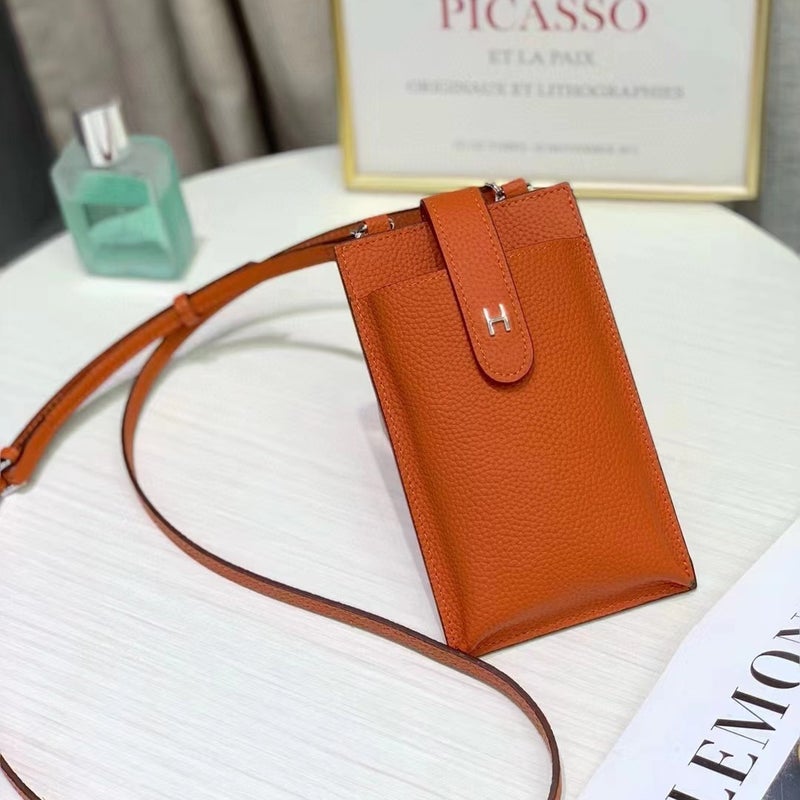 Top Layer Cowhide Mobile Phone Bag Fashionable Litchi Pattern Genuine Leather Women'S Small Bag Shoulder Crossbody Bag Mobile Phone Bag - Image 2