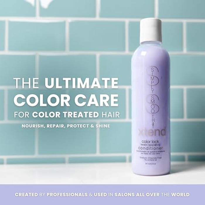 SIMPLY SMOOTH Color Lock Keratin Replenishing Conditioner, 8.5 Fl Oz - Slows Color Fade & Prolongs Hair Service, Sodium Chloride Free, Gently Cleanses, Infused with Collagen, Salon-Quality - Image 2