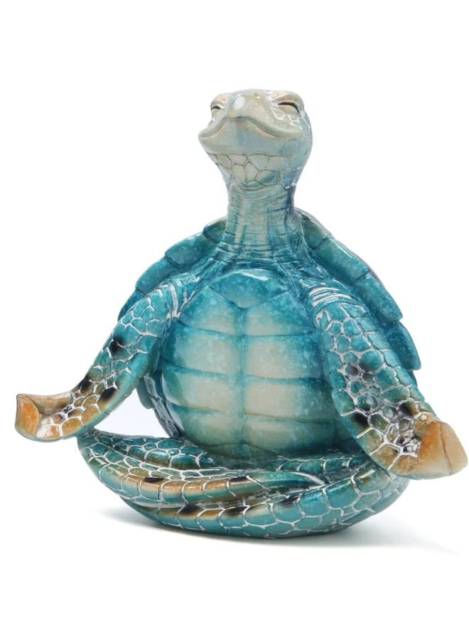 LAMAY Sea Turtle Meditation Yoga Decor, Garden Figurine Sea Turtle Meditating Coastal Beach Decorations, Zen Yoga Resin Statue for Home Office Decorations(Put The Palm Separate) - Image 3