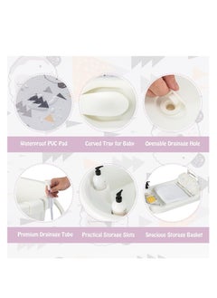 MUMS PLANET 2 in 1 Portable Changing Table for Baby and Baby Bathtub from MUMS PLANET, Foldable Baby Changing Table with Storage, Diaper Changing Station for Nursery, Small Infant Changing Table with Wheels & 3-Level Adjustable Height  - Image 4