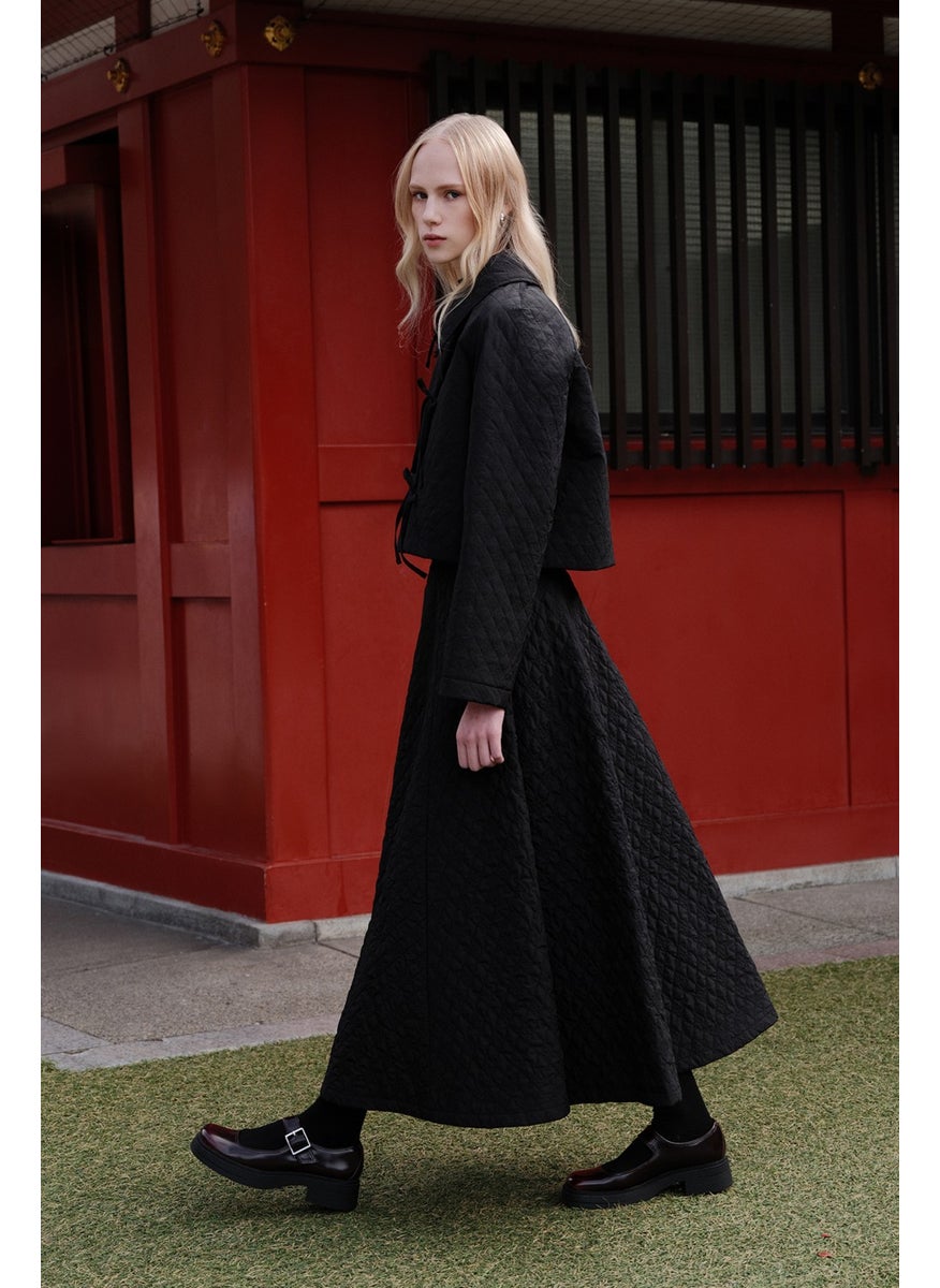 Manuka Quilted Wide Neck Black  - Image 1