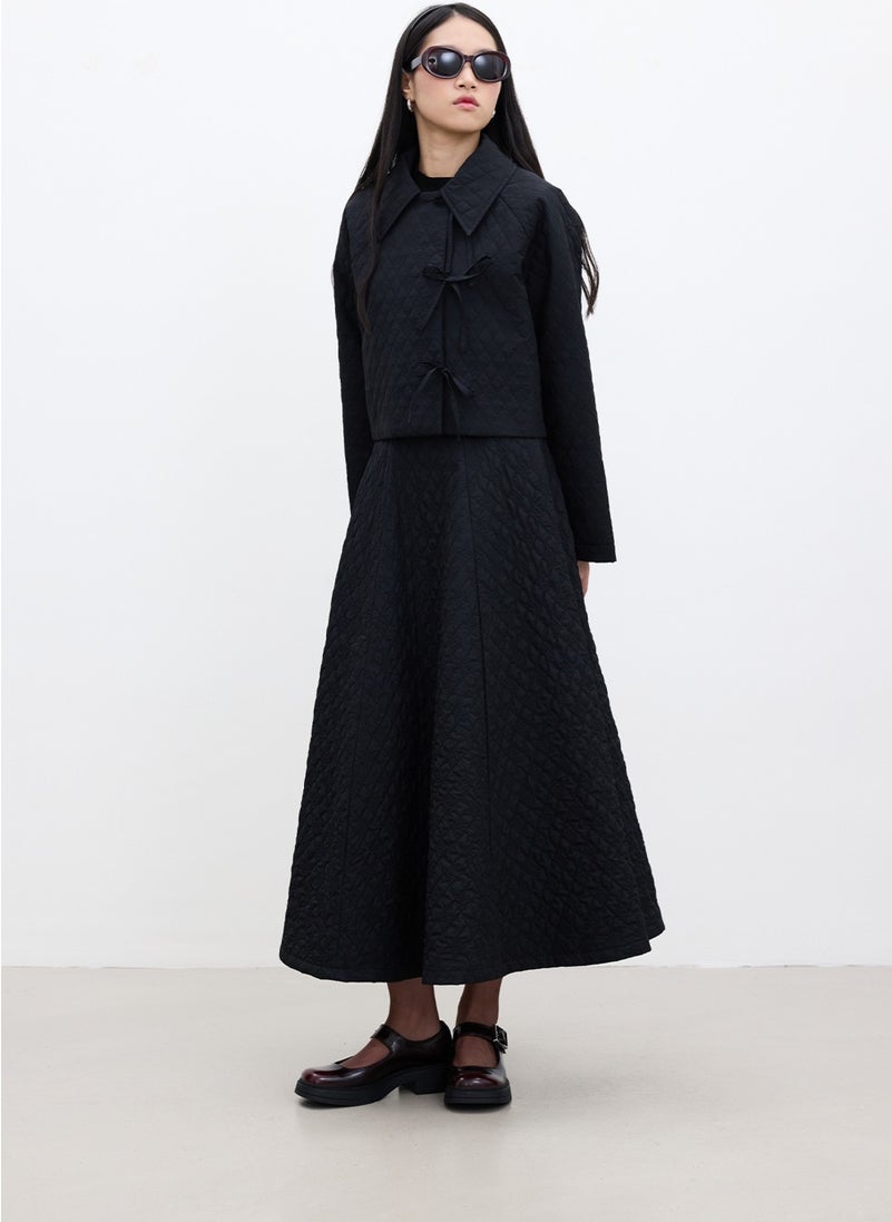 Manuka Quilted Wide Neck Black  - Image 5