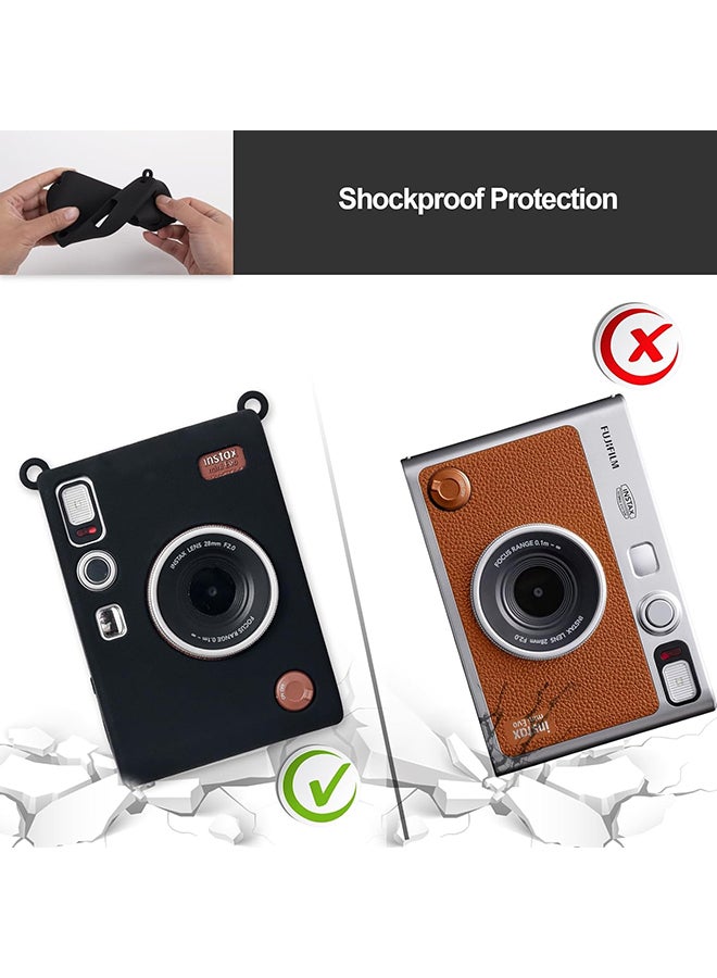 O Ozone Silicone Case for Fujifilm Instax Mini EVO Instant Camera – Soft Rubber Protective Cover, Slim Fit & Lightweight, Shockproof Skin for Mini EVO- Black  - Image 5