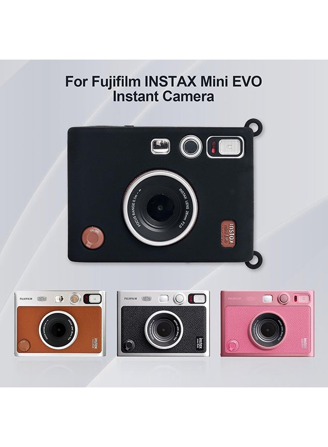 O Ozone Silicone Case for Fujifilm Instax Mini EVO Instant Camera – Soft Rubber Protective Cover, Slim Fit & Lightweight, Shockproof Skin for Mini EVO- Black  - Image 2