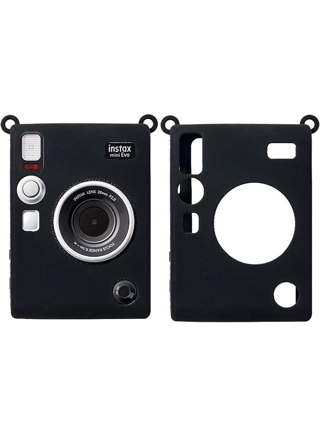 O Ozone Silicone Case for Fujifilm Instax Mini EVO Instant Camera – Soft Rubber Protective Cover, Slim Fit & Lightweight, Shockproof Skin for Mini EVO- Black  - Image 1
