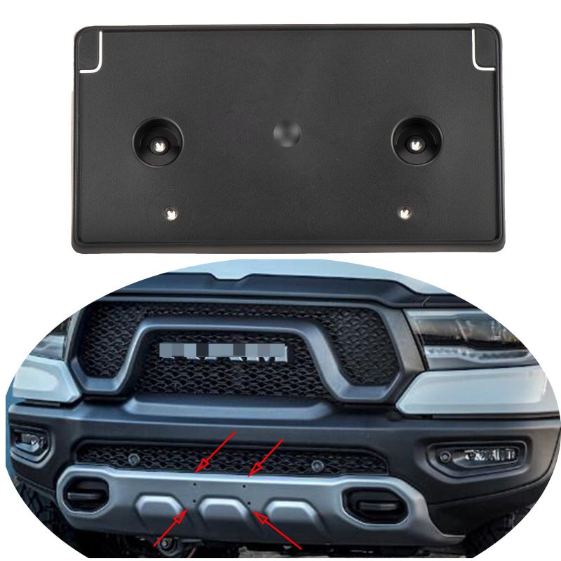 Front Plate License Bracket Front License Plate Holder Kits Compatible with Dodge RAM 1500 Rebel and TRX 20192024 Replacement 68274219AD Partslink CH1068153 RAM Rebel and TRXONLY