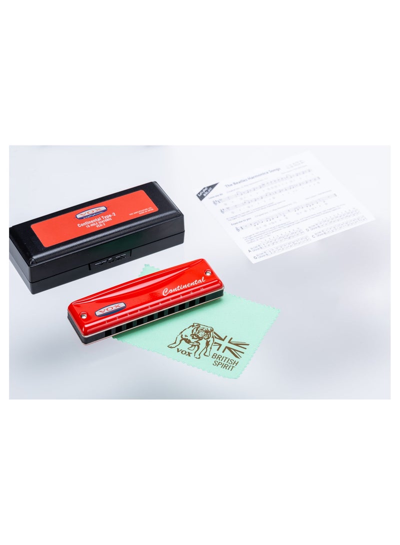 VOX VCH-MIX | Harmonica | 10-Hole Diatonic | C Major | Red - Image 2