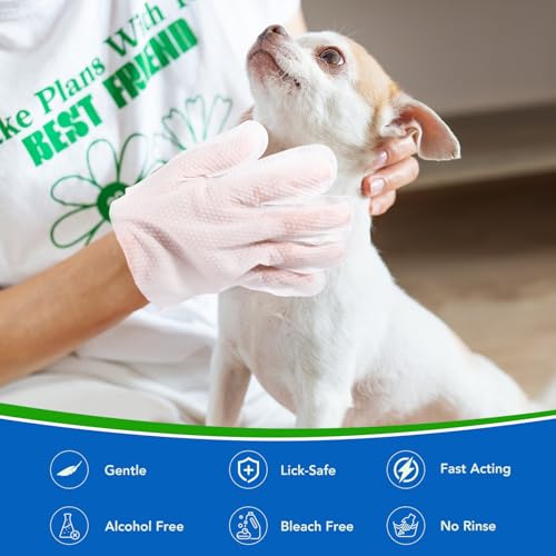 VOISEN 48 Pcs Pet Glove Wipes for Dogs and Cats Cleaning Deodorizing Bathing Grooming WipesUnscented Thick Nourish Fur Glove Wipes for Pet Dry CleaningDaily Care and Travel - Image 3